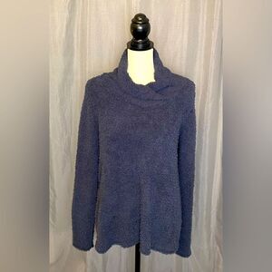 J. Jill PureJill Gray Fuzzy Soft Sherpa Fleece Pullover Sweater Size Small
